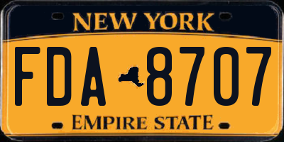 NY license plate FDA8707