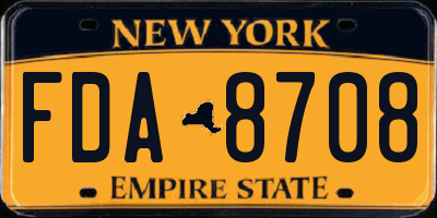 NY license plate FDA8708