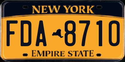 NY license plate FDA8710