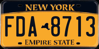 NY license plate FDA8713