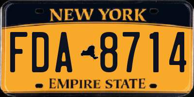 NY license plate FDA8714