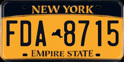 NY license plate FDA8715