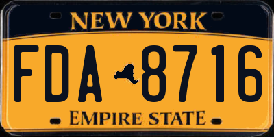 NY license plate FDA8716