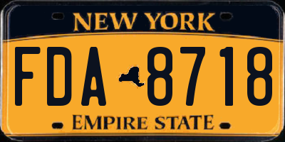 NY license plate FDA8718