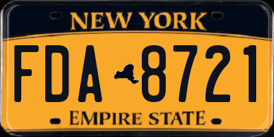 NY license plate FDA8721