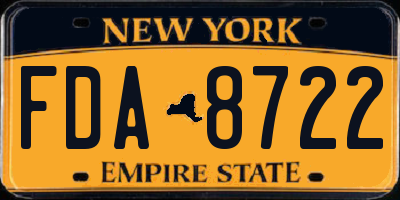NY license plate FDA8722