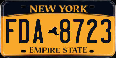 NY license plate FDA8723