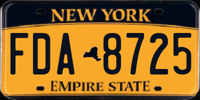 NY license plate FDA8725