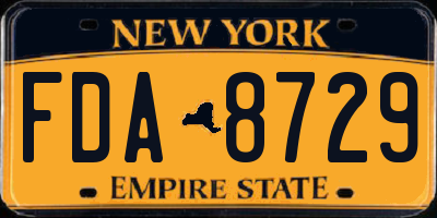 NY license plate FDA8729