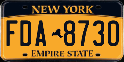 NY license plate FDA8730
