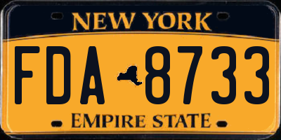NY license plate FDA8733