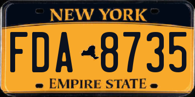 NY license plate FDA8735