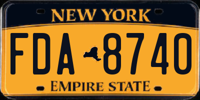 NY license plate FDA8740
