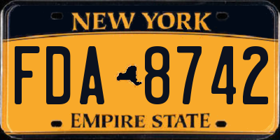 NY license plate FDA8742