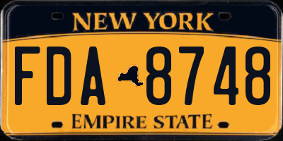 NY license plate FDA8748