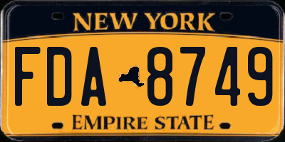 NY license plate FDA8749