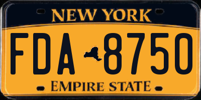 NY license plate FDA8750