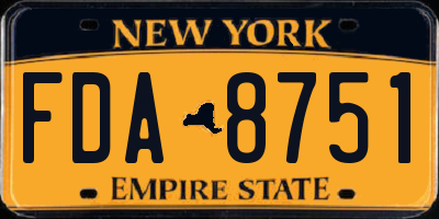 NY license plate FDA8751