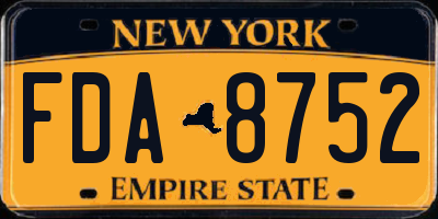 NY license plate FDA8752