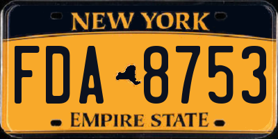NY license plate FDA8753