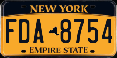 NY license plate FDA8754