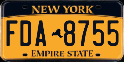 NY license plate FDA8755