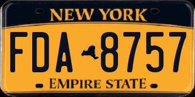 NY license plate FDA8757