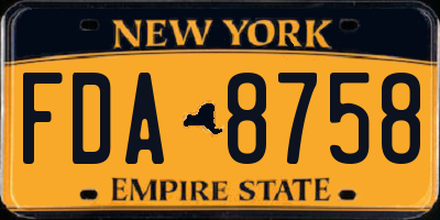 NY license plate FDA8758