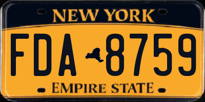 NY license plate FDA8759