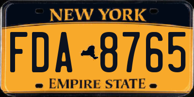 NY license plate FDA8765