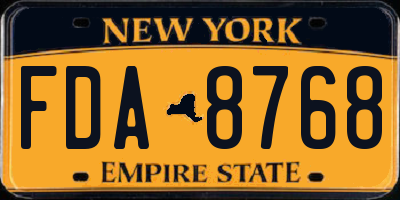 NY license plate FDA8768