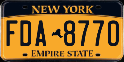 NY license plate FDA8770
