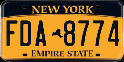 NY license plate FDA8774