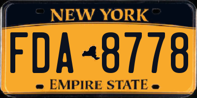 NY license plate FDA8778