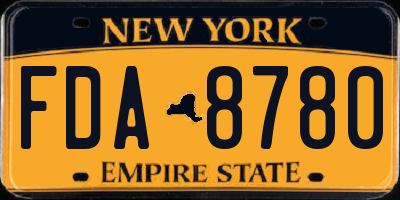 NY license plate FDA8780