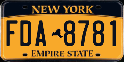 NY license plate FDA8781