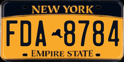 NY license plate FDA8784