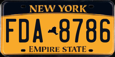 NY license plate FDA8786