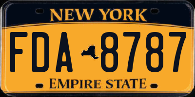 NY license plate FDA8787