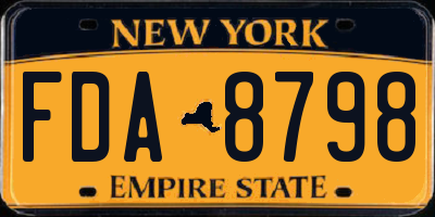 NY license plate FDA8798