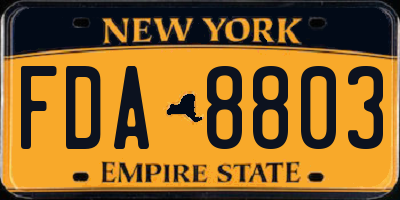 NY license plate FDA8803
