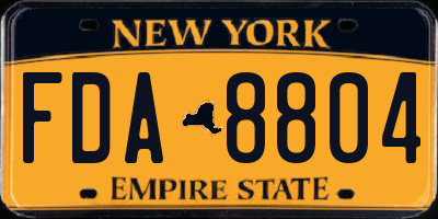 NY license plate FDA8804