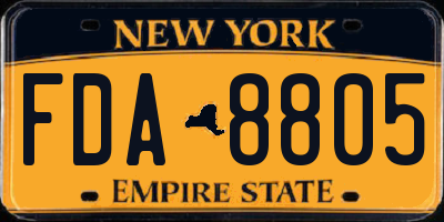 NY license plate FDA8805