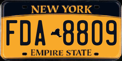 NY license plate FDA8809