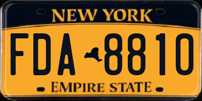NY license plate FDA8810