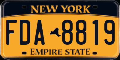 NY license plate FDA8819