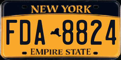 NY license plate FDA8824