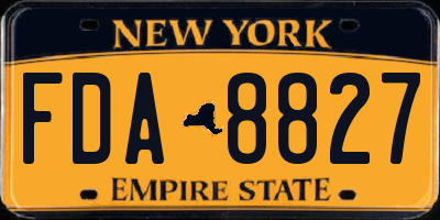 NY license plate FDA8827