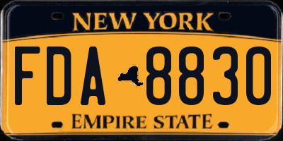 NY license plate FDA8830