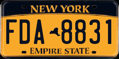 NY license plate FDA8831
